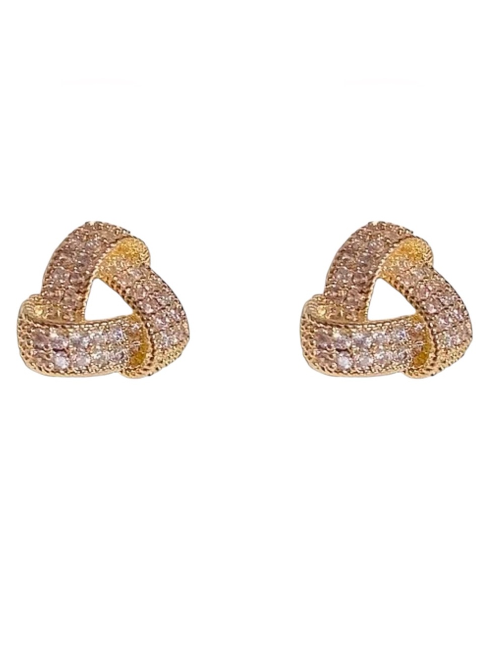 Plated Gold Diamond Unique French Earrings